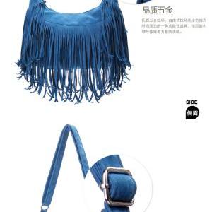 Cute Blue Tassel Messenger Bag [grhjr416000133]