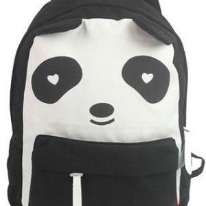 Cute Mixing Color Panda Canvas Backpack..