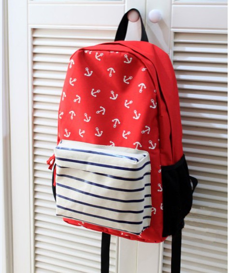 Red Anchor Striped Backpack [grhjr416000131]