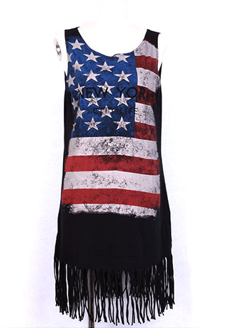 Fashion Cool Loose Fitting American Flag Fringed Vest [grls76000033] on ...
