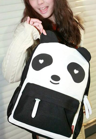 Cute Mixing Color Panda Canvas Backpack [grls72000010]