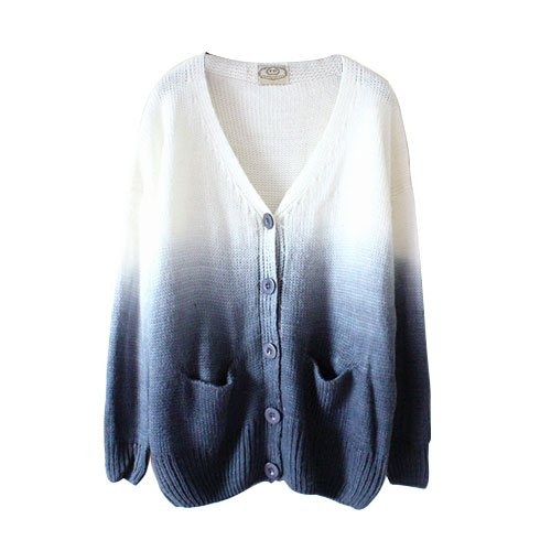 Leisure Gradient Color Knit Cardigan [grxjy560303]