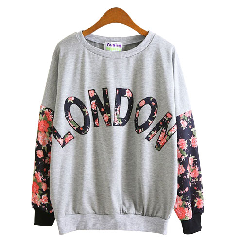 British Style London Floral Print Sweatshirt [grxjy560280] on Luulla